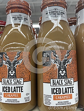 Grocery store Black Stag iced coffee Editorial Stock Photo