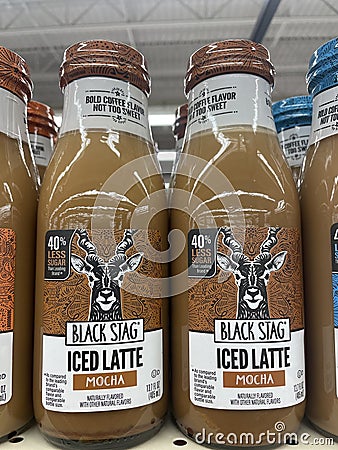 Grocery store Black Stag iced coffee Mocha Editorial Stock Photo