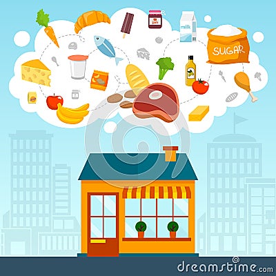 Grocery store concept Vector Illustration