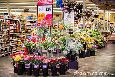 Grocery store flowers Editorial Stock Photo