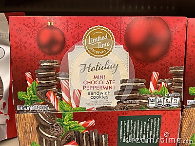 Grocery store holidays merchandise chocolate peppermints Editorial Stock Photo