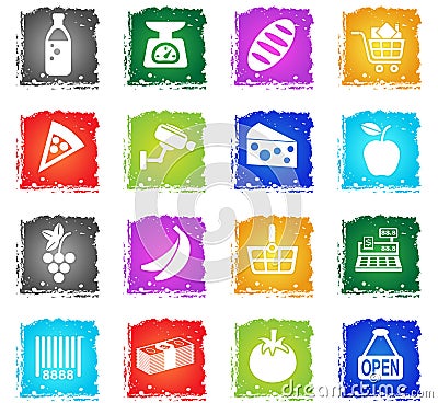 Grocery store icon set Vector Illustration