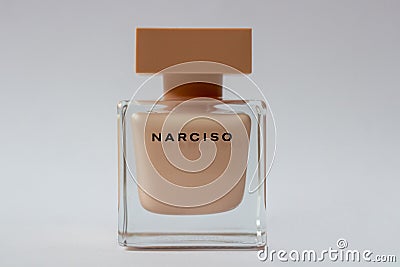 Grodno, Belarus-05.25.2020: close-up of Narciso Rodriguez poudree eau de Parfum Editorial Stock Photo