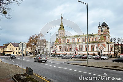 Grodno, Belarus, January 2023. Old Street Eliza Ozeshko with old beautiful buildings Editorial Stock Photo