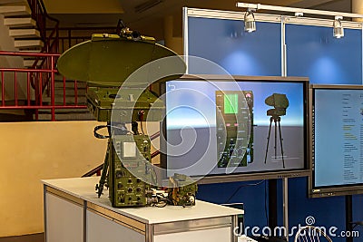 Grodno, Belarus - March 16, 2023: Portable electronic warfare system against UAV Editorial Stock Photo