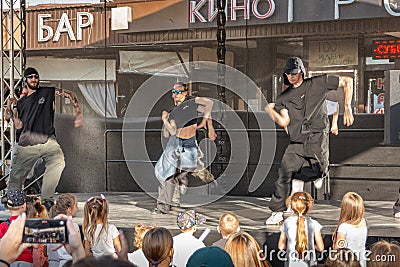 Grodno, Belarus, September 9, 2023 city festival Dancing Grodno. Flash mob of street dancing in the city of Grodno, Belarus Editorial Stock Photo