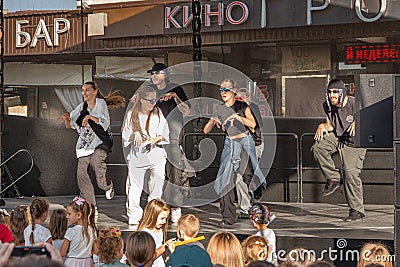 Grodno, Belarus, September 9, 2023 city festival Dancing Grodno. Flash mob of street dancing in the city of Grodno, Belarus Editorial Stock Photo