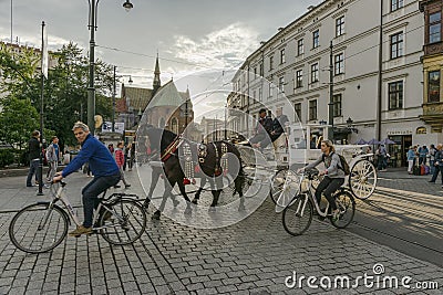 Grodzka Street in Krakow Editorial Stock Photo