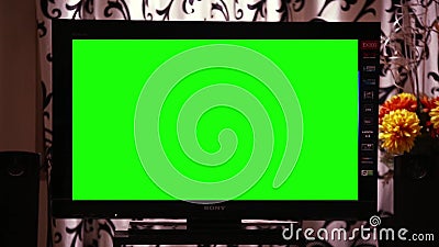 Groene het Schermtv in een Woonkamer Groene het Schermtv in een Woonkamer
