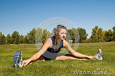 Groin Stretch Stock Photo