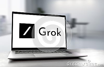 Grok - generative artificial intelligence chatbot developed by xAI Editorial Stock Photo