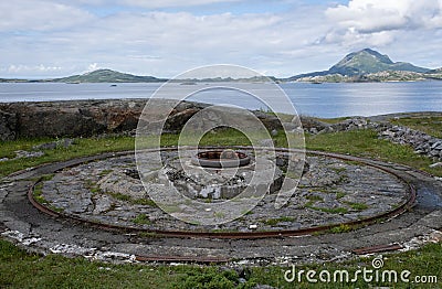 Gronsvik Fort was a German coastal fort in Luroy municipality in the north of Helgeland. Editorial Stock Photo