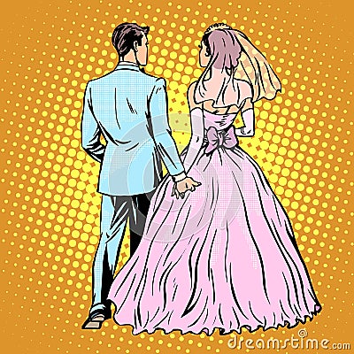 Groom bride wedding love Vector Illustration