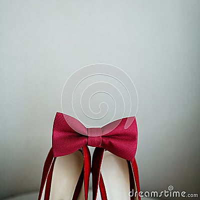 Groom butterfly on the shoes Stock Photo