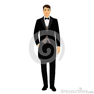 The groom. Clothing. Vector Illustration