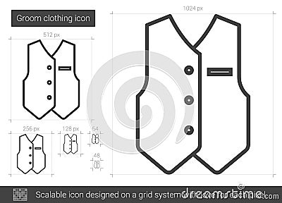 Groom clothing line icon. Vector Illustration