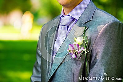 Groom's buttonhole Stock Photo