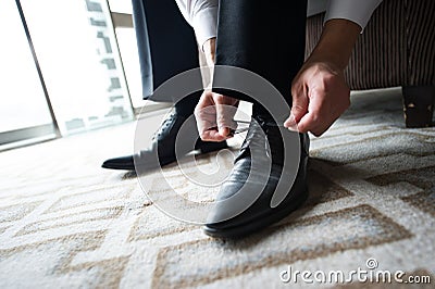 The groom's shoes Stock Photo