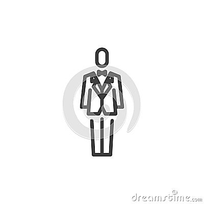 Groom in tuxedo line icon Vector Illustration