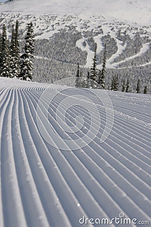 Groomed Ski Run Stock Photo