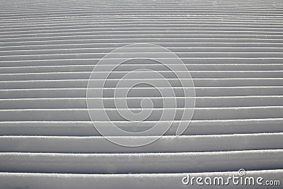 Groomed ski track Stock Photo