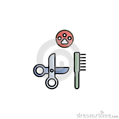 Grooming, pets color gradient vector icon Stock Photo