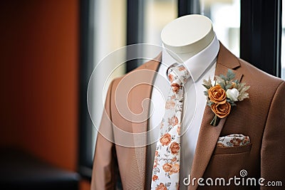 a grooms suit on a mannequin Stock Photo