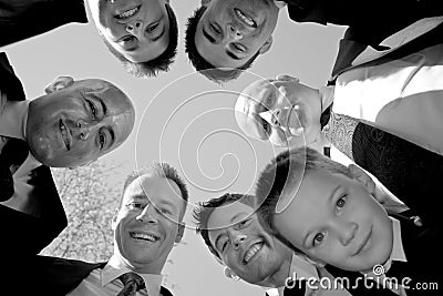 Groomsmen Huddle Stock Photo