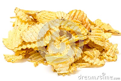 Grooved Potato Chips Stock Photo