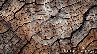 grooves oak tree bark Cartoon Illustration