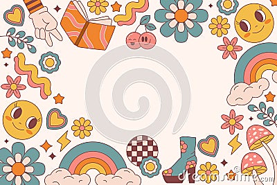Groovy background in hand drawn style Stock Photo