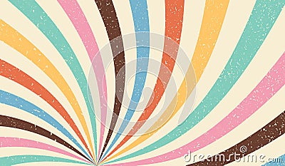 Groovy background. Pattern y2k. Retro twist texture. Trippy circle wave. Vintage sun ray pastel color for design print. Rust swirl Vector Illustration