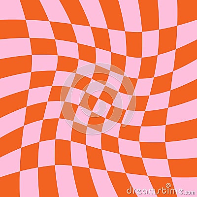 Groovy checkerboard pattern background. Vector Illustration