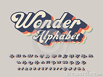 Groovy font Vector Illustration