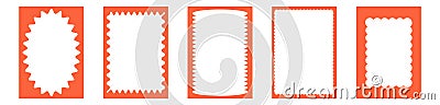 Groovy frame jagged scallop edge, frame text box or border. Curve funky y2k retro form, geometric shape, framework Vector Illustration