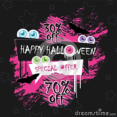 Groovy halloween special offer background Vector Vector Illustration