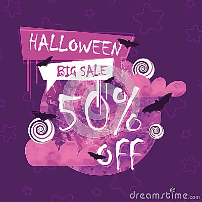 Groovy halloween special offer background Vector Vector Illustration