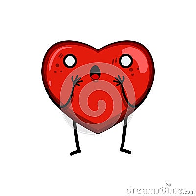 groovy heart character cartoon vector illustration Cartoon Illustration