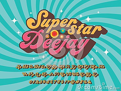 Groovy font Vector Illustration