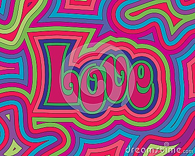 Groovy Love Vector Illustration