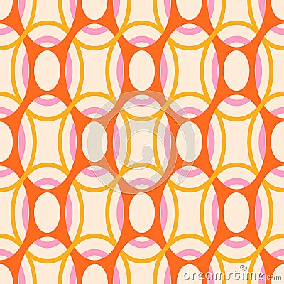 Groovy seamless pattern. Retro circle background. Repeating vintage prints. Repeated circles. Repeat round. Vector illustration Vector Illustration