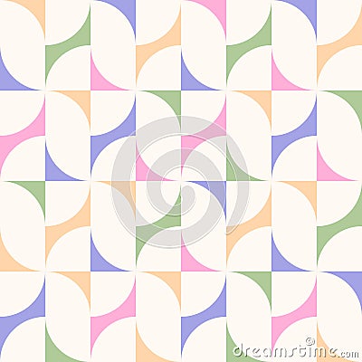 Groovy seamless pattern. Retro style background. Repeating vintage geometric design for prints. Repeated mosaic patern Vector Illustration