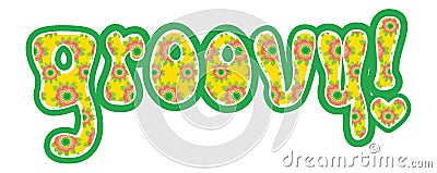 Groovy word Stock Photo