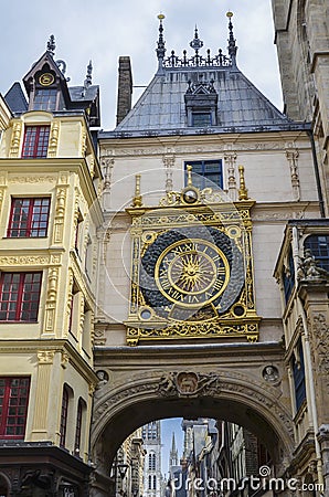 Gros Horloge, Rouen, France Stock Photo