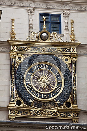 Gros horloge, Rouen Stock Photo