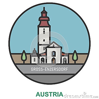 Gross-Enzersdorf. Cities and towns in Austria Vector Illustration