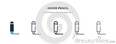 Gross pencil icon in different style vector illustration. two colored and black gross pencil vector icons designed in filled, Vector Illustration