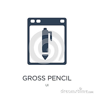 gross pencil icon in trendy design style. gross pencil icon isolated on white background. gross pencil vector icon simple and Vector Illustration