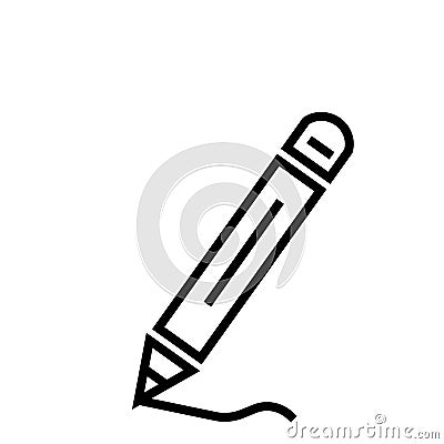 Gross pencil icon vector sign and symbol isolated on white background, Gross pencil logo concept Vector Illustration