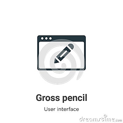 Gross pencil vector icon on white background. Flat vector gross pencil icon symbol sign from modern user interface collection for Vector Illustration